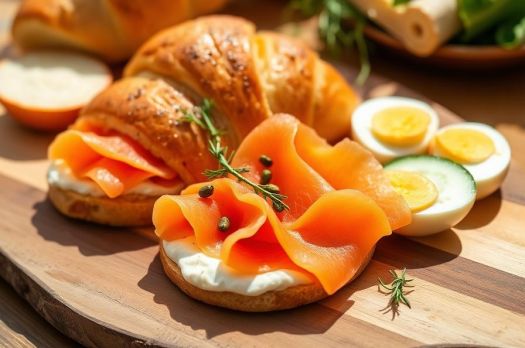 Smoked Salmon Croissant Board