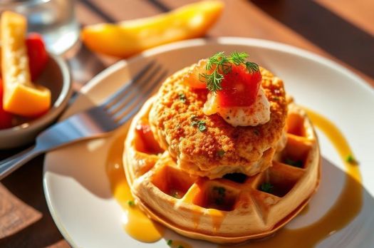 Lobster Crab Cake Waffle